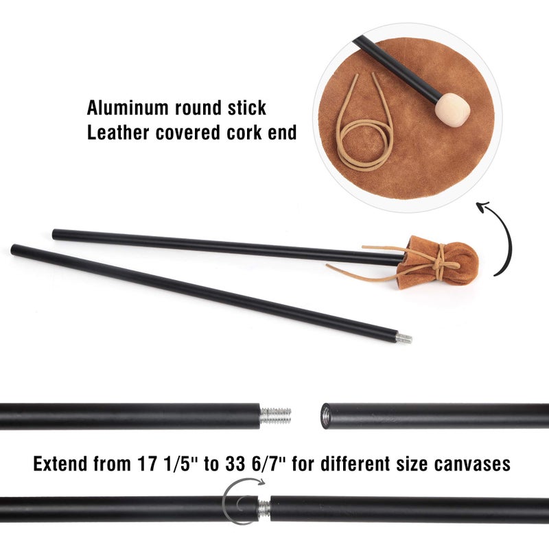 Falling in Art Mahl Stick for Steadying Painter Hand, 33 6/7 Inches in Length Aluminum Rod with Artificial Leather, Artists Painting Hand Rest Tool - Image 3